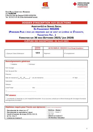 Réglement D'admission Ass Alencon