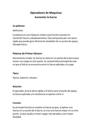 Operadores De Maquinas
