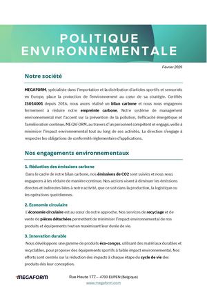 Politique Environnementale Megaform 02/25