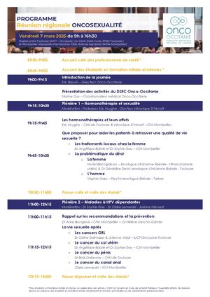 Programme Réunion Régionale Oncosexo 7 Mars 2025