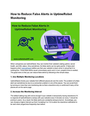 How To Reduce False Alerts In Uptime Robot Monitoring