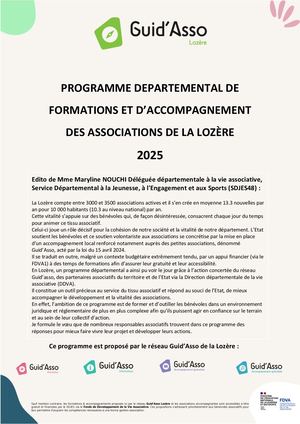 Programme Départemental De Formations Et Accompagnements Associations 2025