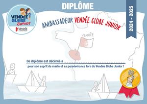 Le diplôme "ambassadeur Vendée Globe Junior" 2024-2025