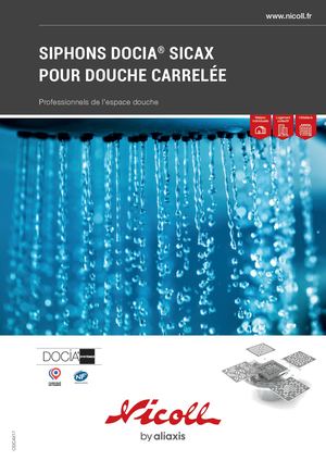 Siphons Docia® SICAX pour douche carrelée