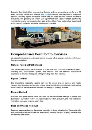 Executive Pest Control - Trusted and Effective Pest Control Solutions in Coolidge, AZ