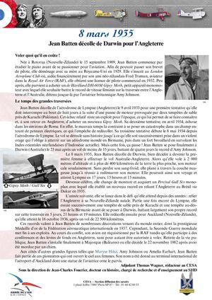 1935 03 08 Jean Batten Darwin Angleterre