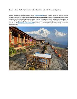 Gurung Cottage Ghandruk