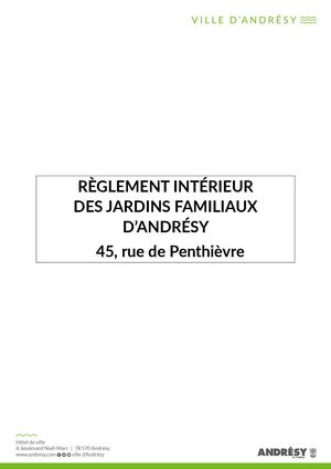 Règlement et tarifs des jardins familiaux