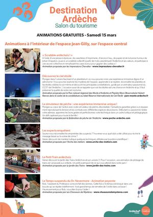 Animations Destination Ardèche 2025