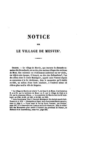 Notice Sur Le Village De Mesvin