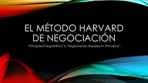 El Método Harvard De Negociación Revista