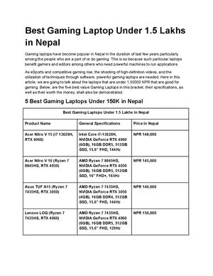 Best Gaming Laptop Under 1 5 Lakhs In Nepal