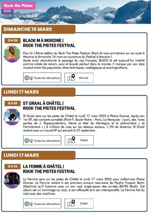 Programme  Rock the Pistes 2025