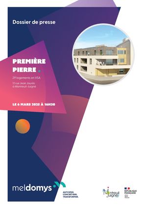 Dossier de presse  - Montreuil-Juigné : Pose de la 1re pierre