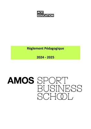 Amos Reglement Pedagogique 2024 2025