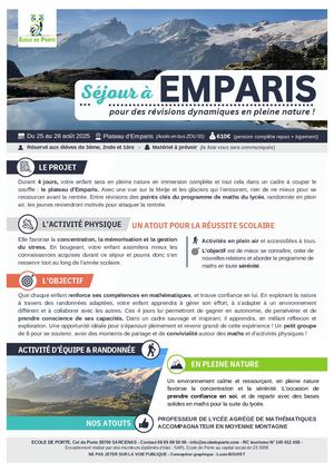 Flyer Séjour Emparis