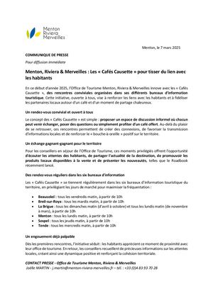 Cp Les Cafés Causette Du Territoire Menton, Riviera & Merveilles