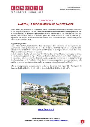 À Arzon, le chantier du programme Blue Baie est lancé - 12 septembre 2016