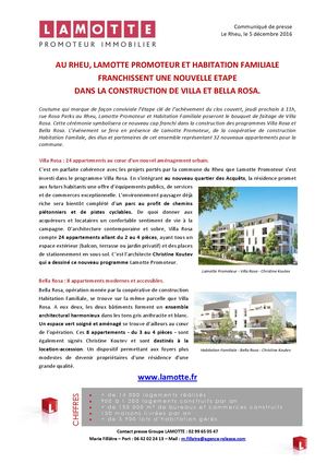 Une nouvelle étape dans la construction de Villa et Bella Rosa au Rheu - 5 décembre 2016