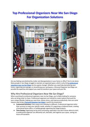 Top Professional Organizers Near Me San Diego For Organization Solutions