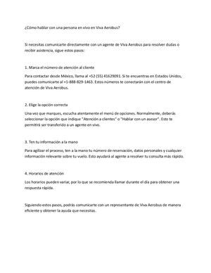 Cómo Hablar Con Una Persona En Vivo En Viva Aerobus