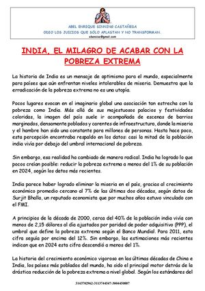 India, El Milagro De Acabar Con La Pobreza Extrema