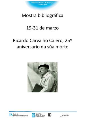 Ricardo Carvalho Calero 25º Aniversario Da Súa Morte
