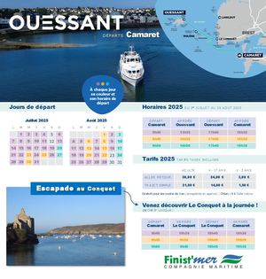 Horaires Ouessant au départ de Camaret