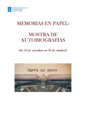Memorias En Papel Mostra De Autobiografías