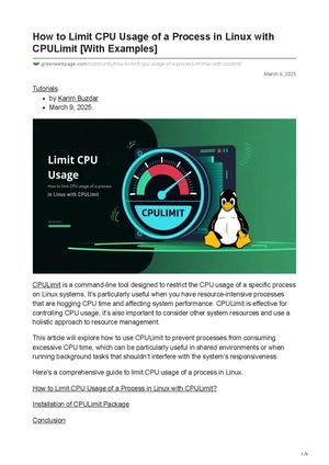 Calaméo - How To Limit Cpu Usage Of A Process In Linux With Cpulimit ...