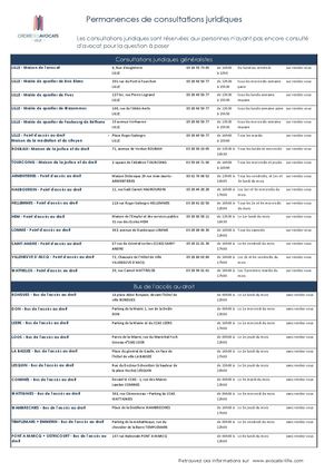 Grille Des Permanences De Consultations Juridiques