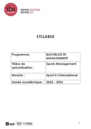 FSPO6 - Le Sport à L'international 2025 2026