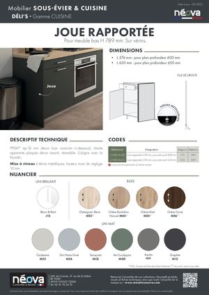 NÉOVA DÉLI'S JOUE RAPPORTÉE MEUBLE BAS
