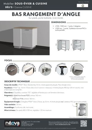 NÉOVA DÉLI'S BAS RANGEMENTS D'ANGLE