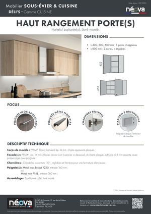 NÉOVA DÉLI'S HAUT RANGEMENT PORTE