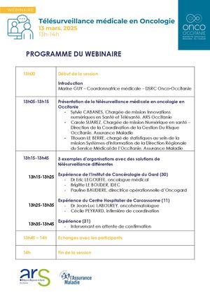 Programme Wébinaire Télésurveillance Médicale En Oncologie