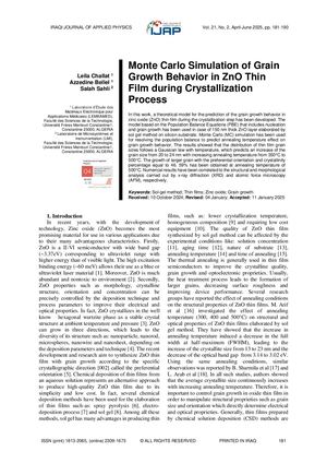 Calaméo - Monte Carlo Simulation of Grain Growth Behavior in ZnO Thin ...