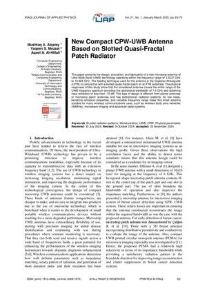 New Compact CPW-UWB Antenna Based on Slotted Quasi-Fractal Patch Radiator