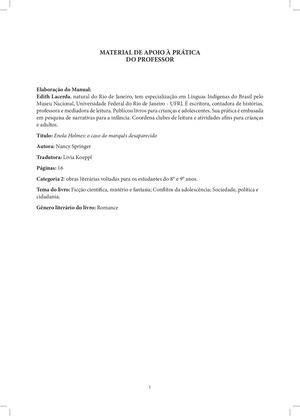 MDP ENOLA HOLMES E O CASO DO MARQUES DESAPARECIDO PNLD 2024