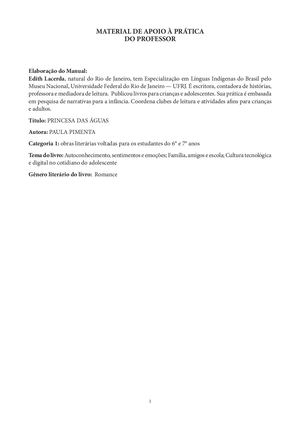 MDP PRINCESA DAS ÁGUAS PNLD 2024