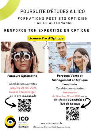 Affiche formations Post BTS Opticien