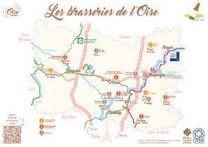 Carte des brasseries et Voies Vertes