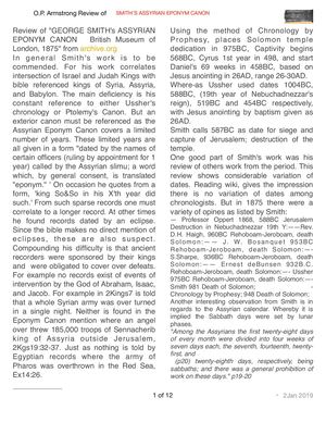 Smith1875 Assyrian Eponym Canon Reviewed