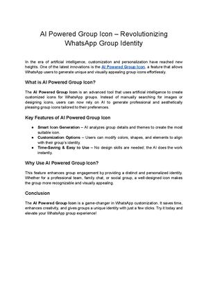 Ai Powered Group Icon – Revolutionizing Whats App Group Identity