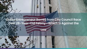 Dallas Entrepreneur Barred from City Council Race Over 28-Year-Old Felony—Which is Against the Law