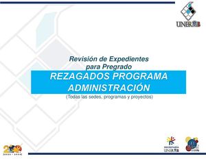 Revisión De Expedientes Pregrado Rezagados Admon