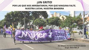 ¡UN GRITO! POR LAS QUE NOS ARREBATARON, POR QUE NINGUNA FALTE. NUESTRA LUCHA, NUESTRA BANDERA