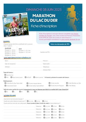 Fiche Inscription Marathon Du Der 2025