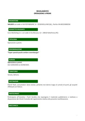 Regolamento Walber Verdure Ravensburger 2025 Sito