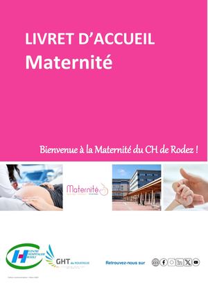 Livret Accueil Maternité Mars 2025
